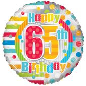 Unisex Happy 65th Birthday (18inch)