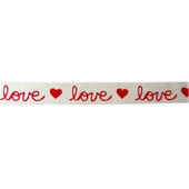  Hearts & Love White & Red Ribbon