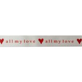 White with Red All My Love Ribbon