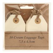 Cream Luggage Tags (x10) (7.5x4.5cm)