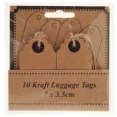 Kraft Luggage Tags (x10) (7x3.5cm)